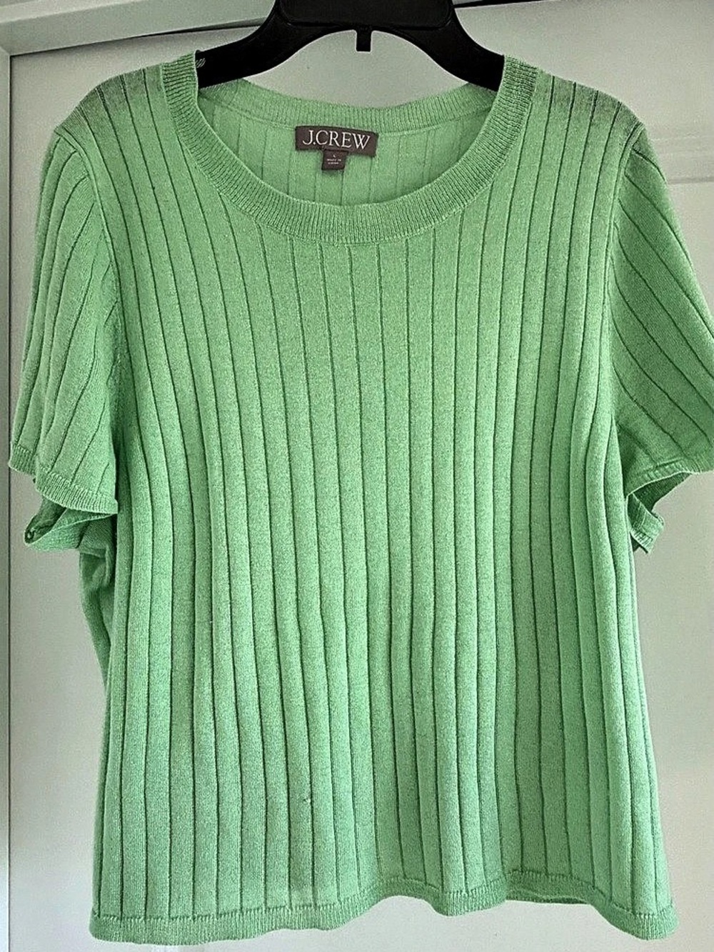 J.Crew Silk Cashmere Ribbed Crew Neck Size Large